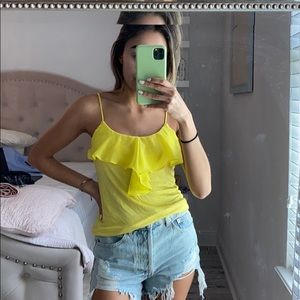 H&M Yellow Ruffle Top